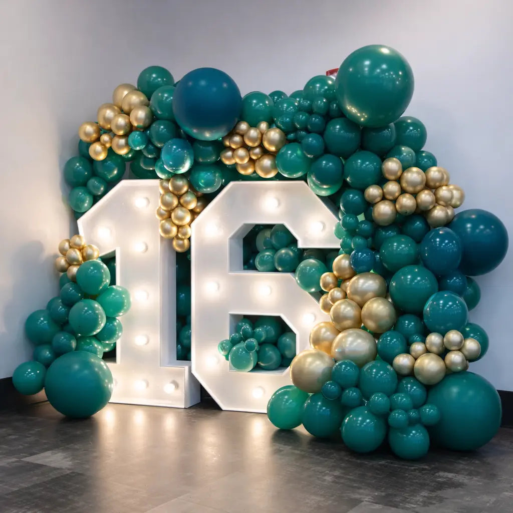 Elegantes Ballon-Deko Set – 50-teilig (Dunkelgrün & Gold) Celestial Art