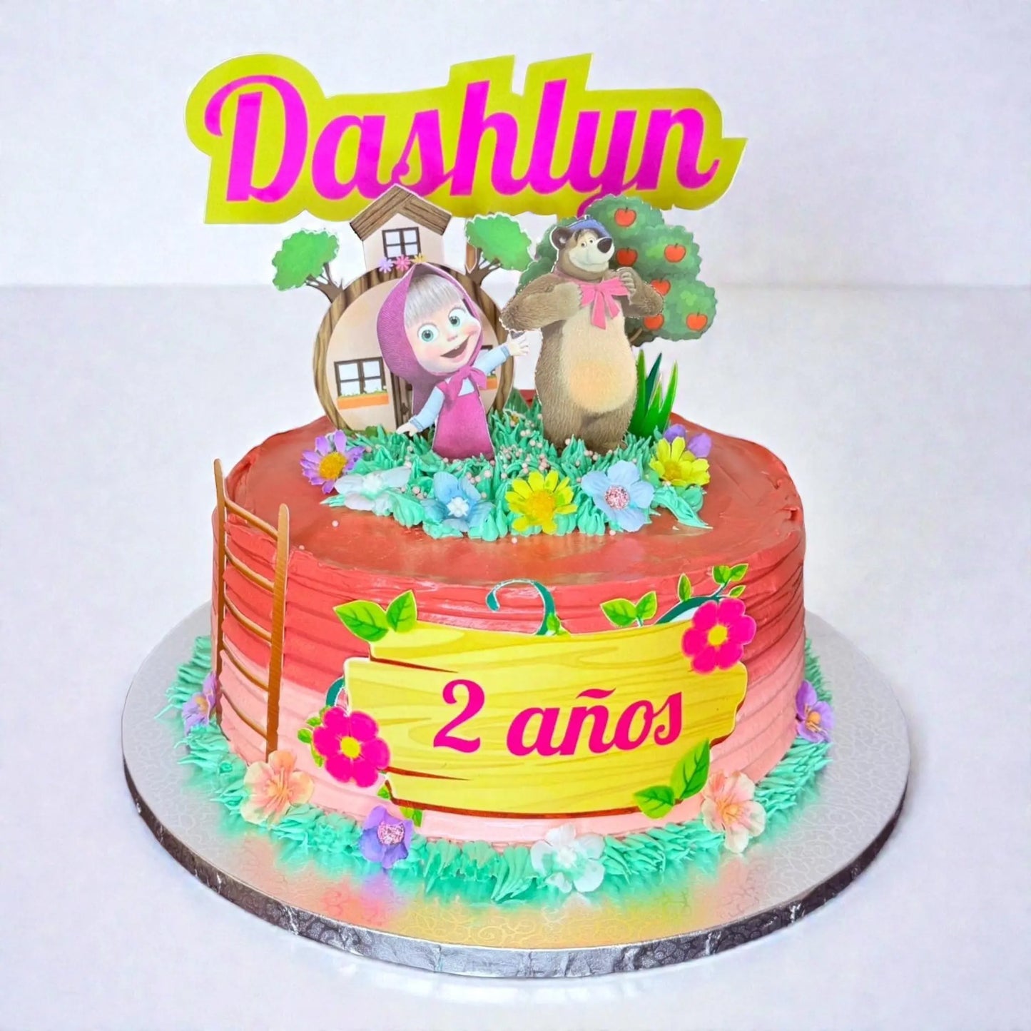 Masha und der Bär Geburtstagstorte – Personalisierbare Kinder-Torte Celestial Art