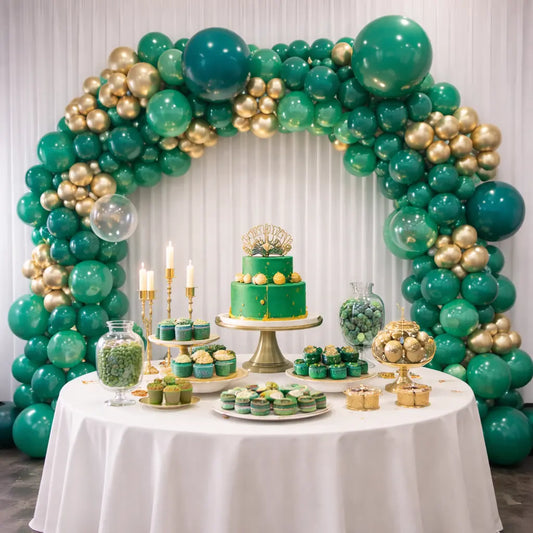 Elegantes Ballon-Deko Set – 50-teilig (Dunkelgrün & Gold) Celestial Art