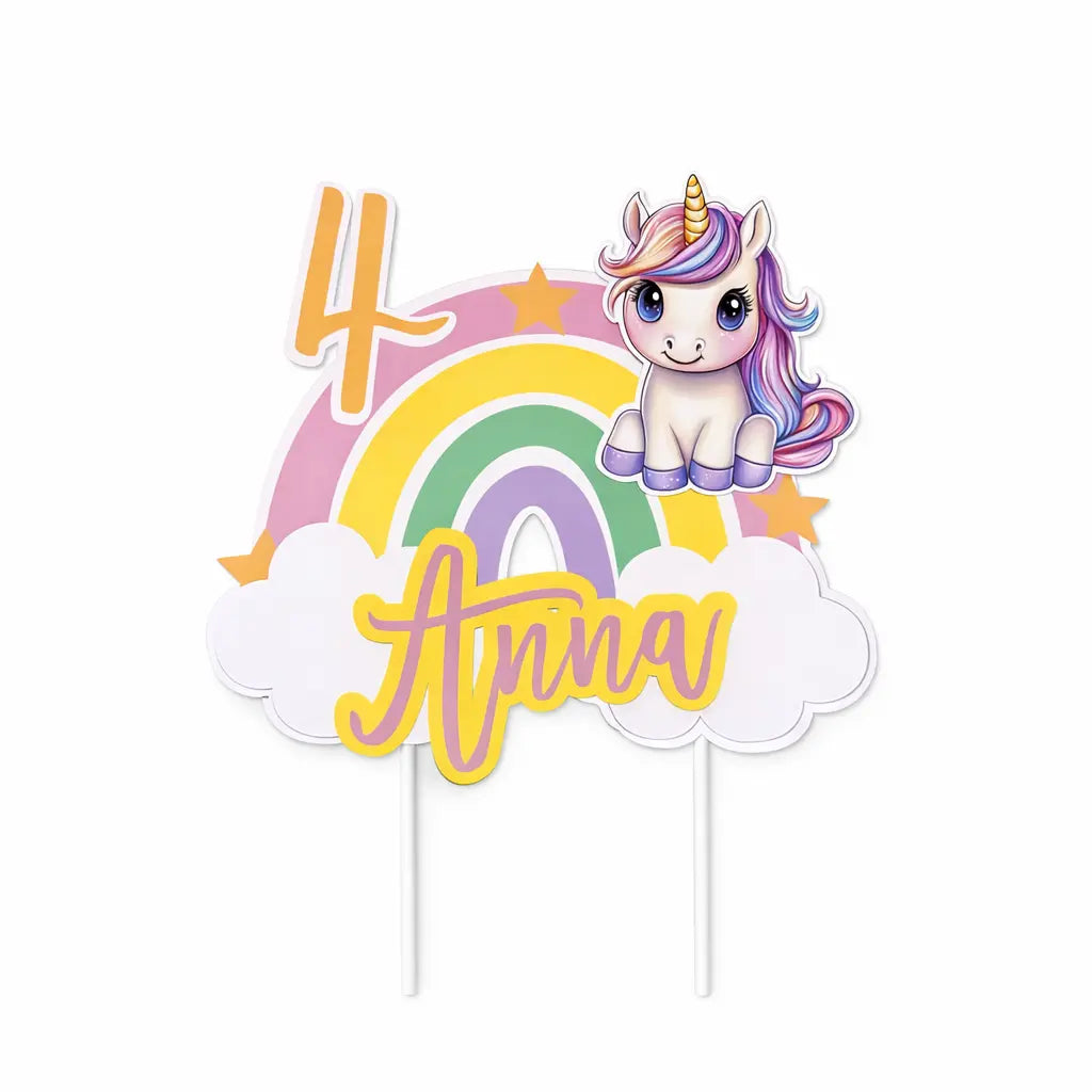 Unicorn Birthday Set für 6 Kinder – Personalisiert (13-teilig) Celestial Art