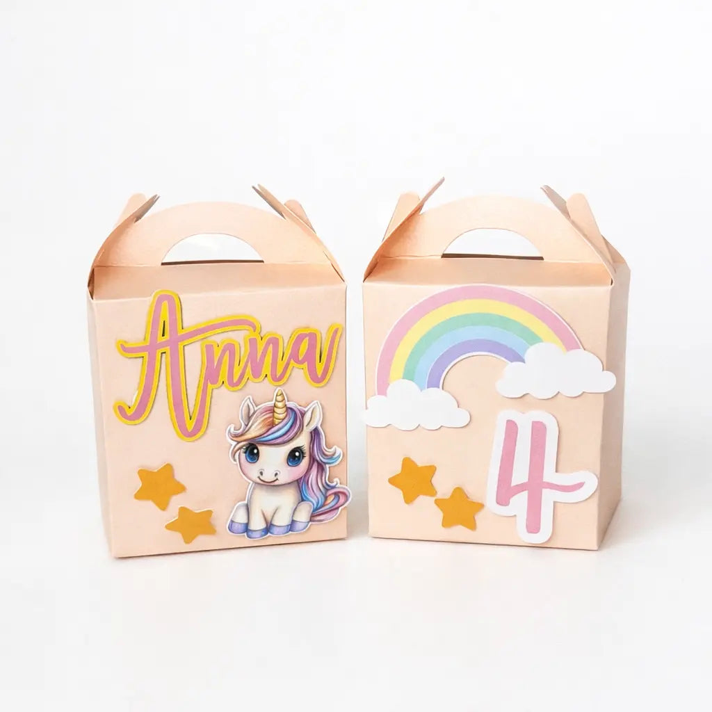 Unicorn Birthday Set für 6 Kinder – Personalisiert (13-teilig) Celestial Art